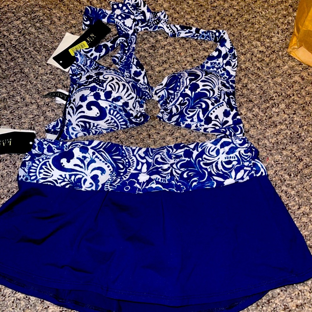 Ralph Lauren 2 piece bathing suit with skirt size 8